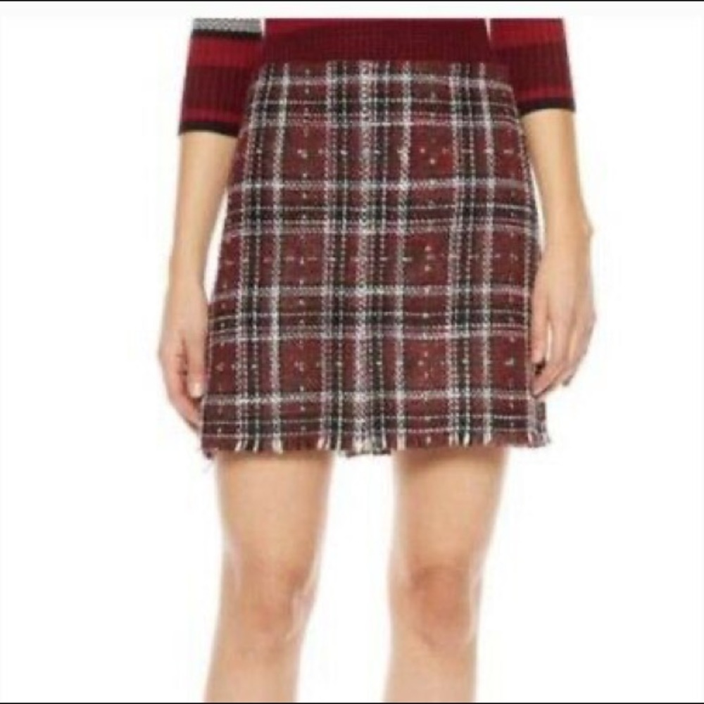 Preppy red plaid skirt